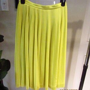 J.Crew Neon Yellow Pleated Midi Skirt - Size 00